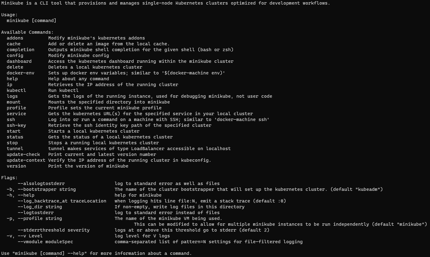 minikube cli screenshot